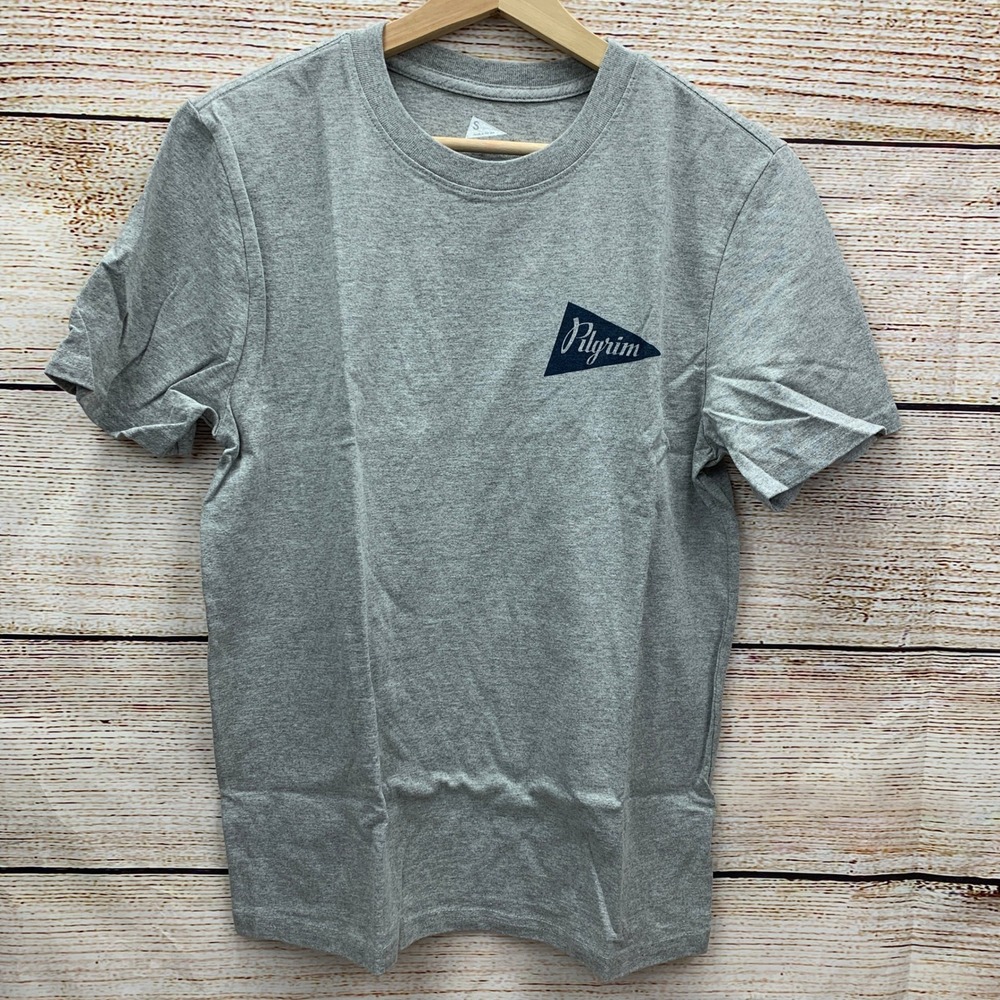 Pilgrim Mens T Shirt Size S Heather‎ Grey Team Tee Short Sleeve Made in USA New